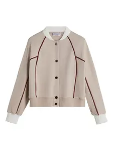 Бомбер на пуговицах Brunello Cucinelli Kids, нейтральный