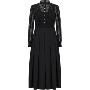 KARL LAGERFELD SS24 Длинное платье с длинными рукавами Женское Черное KARL LAGERFELD / Karl Lagerfeld Jeans