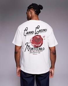 Футболка оверсайз с сургучной печатью на спине кремового цвета Adpt