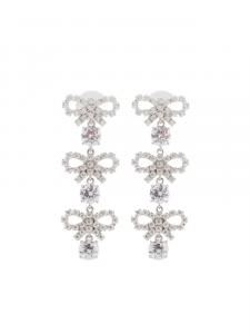 Серьги-подвески Mini Bow Self-Portrait, серебряный