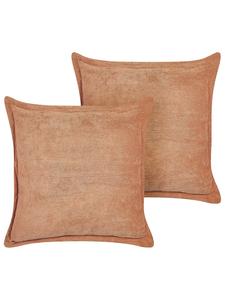 Beliani Комплект из 2 декоративных подушек ZINNIA оранжевого цвета