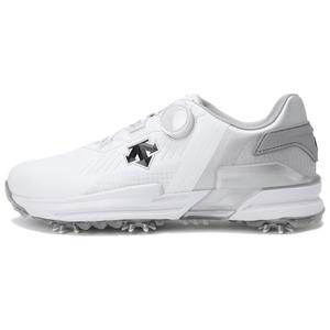 Туфли для гольфа мужские низкие белые/серебристые Descente