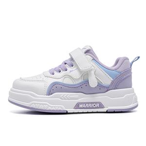 Нескользящие, легкие, амортизирующие, низкие, детские кроссовки для скейтбординга WARRIOR, белый/синий/фиолетовый