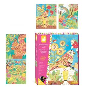 Janod, Креативный набор Golden Contours Garden 6+, Janod