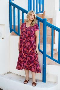 Ярусное платье миди Petite с узором пейсли Live Unlimited, фиолетовый