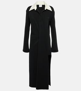 Платье-поло Twist из смеси хлопка и пике Courrèges, черный