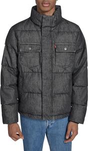 Мужская стеганая куртка Levi's из комбинированной ткани с воротником на подкладке из шерпы (стандартные размеры, а также размеры для больших и высоких женщин), Black Wash Denim