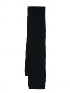 Шерстяной шарф фактурной вязки Sunspel, синий