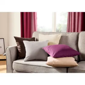 Мой домашний декоративный подушка Raja однотонная, наволочки без наполнителя, 40 x 40 см, комплект из 2 шт., микрофибра My Home, Rot + unifarben