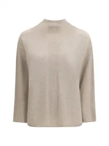 Свитер с фактурными вставками Max Mara, бежевый