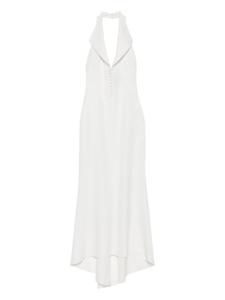 Платье макси с халтернеем и пуговицами спереди Atu Body Couture, белый