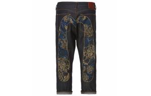 Джинсы мужские деним синие Evisu, темно-синий