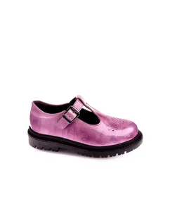 Детские кожаные туфельки с пряжкой Pablosky, розовый/черный