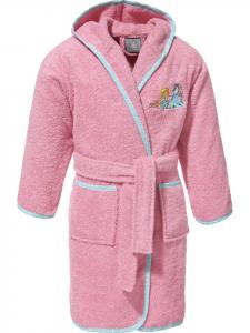 Erwin Müller Детский банный халат из махровой ткани с капюшоном, розовый