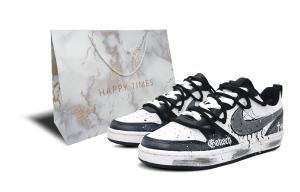 Nike Темные детские скейтерские кроссовки Court Borough с противоскользящей и износостойкой подошвой, низкие, черные, унисекс