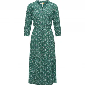 Платье макси Ragwear "Meve", легкое платье с длинными рукавами и цветочным узором, зеленый