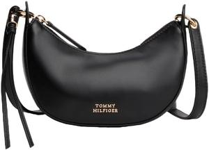 Сумка Tommy Hilfiger из кожи Mini Crescent со съемным ремешком через плечо, Black