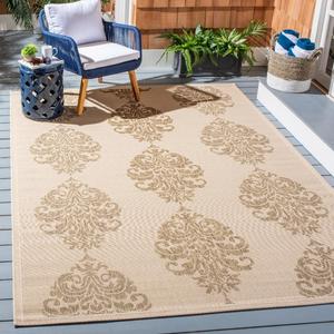 Ковер SAFAVIEH, 201 x 290 см, Washable Rug Outdoor Courtyard Collection - , Natural & Brown, без линьки и легкий в уходе, идеален для патио, заднего двора, прихожей (CY2720-3001)