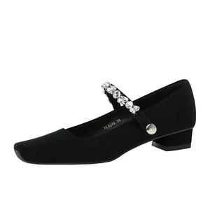 YAFEI XUANYU Туфли Мэри Джейн на массивном каблуке 3 см женские тёмно-коричневые, цвет Dark Brown