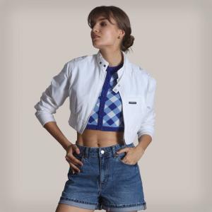 Женская мини-укороченная куртка-борцовка Members Only, белый