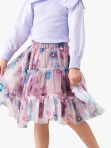 Детская юбка с принтом и ярусами из сетки Angel & Rocket, Multi