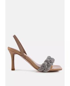 Сандалии High Social с плетеными ремешками и стразами London Rag, бежевый