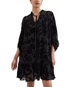 Бархатное платье Милы с эффектом выгорания Phase Eight, черный