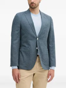 Однобортный пиджак Janson в клетку BOSS, синий