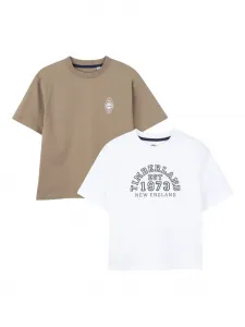 Комплект из двух футболок с логотипом Timberland Kids, белый