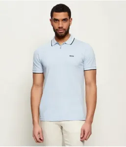 Поло Пол slim fit Boss Green, небесно-голубой