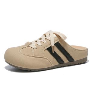 Женские тапочки с закрытым носком и противоскользящей резиновой подошвой Medd, хаки