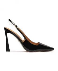 Лаковые туфли без каблука Kazar, черный