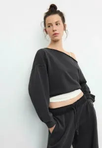 Укороченная толстовка с эффектом потертости Stradivarius, Dark Grey