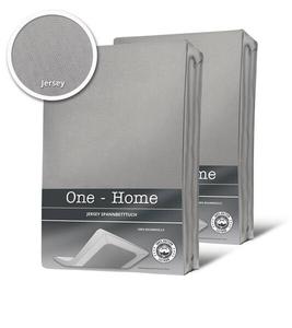 Простынь на подгонке One-Home Jersey silber 90x200 cm, 90x25x200 см, серебряный