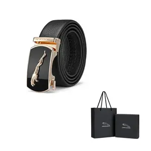 JAGUAR Кожаный ремень мужской черный, Black