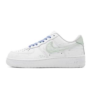 Nike Кроссовки Air Force 1 с изменяющимся цветом и благоприятными облаками, противоскользящие, износостойкие, низкие, для скейтборда, унисекс, белые, зеленые