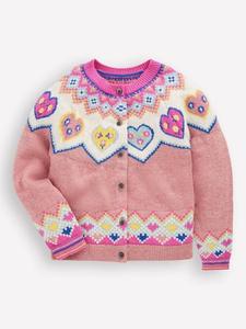Детский кардиган Edie вязаный Mini Boden, Pink Marl Hearts