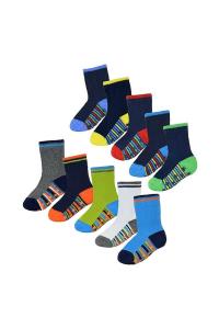 10 пар нескользящих мягких хлопчатобумажных носков со звездообразными захватами для малышей Sock Snob, мультиколор