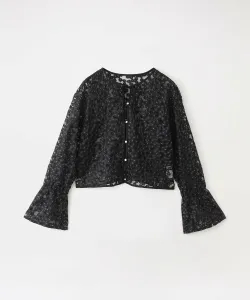 Блузка из цветочного тюля и кружева Loveless, цвет Black
