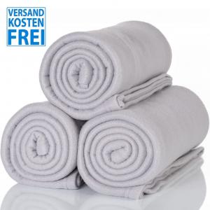 ALCLEAR Набор из 3 флисовых одеял A3PG для дивана, платиново-серого цвета, 130x160 см