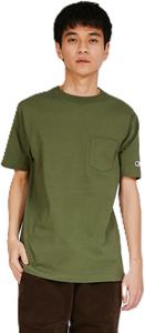 Футболка Champion с коротким рукавом, круглый вырез, 100% хлопок, США, футболка с коротким рукавом и карманом, зеленый