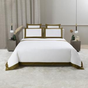 Пододеяльник Frette Bold с контрастной каймой 265x230, молочный/оливковый