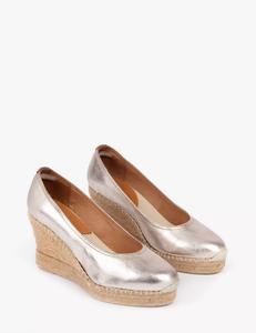 Женские кожаные эспадрильи с круглым вырезом, цвет шампань PENELOPE CHILVERS, Champagne