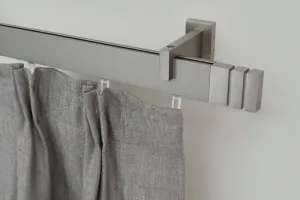 Карниз для штор GARESA "FLAT", 1 направляющая, желаемая длина, прямоугольный профиль, настенный монтаж, идеальный ход, современный, выдвижной 120 см, цвет vernickelt