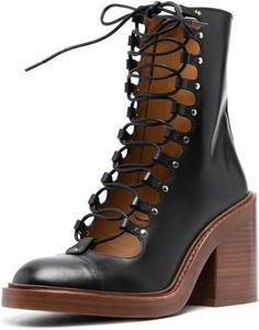 Женские ботинки Zszszsu с ремешками, боевые, с круглым носком, средней высоты на массивном каблуке, шнуровкой и боковой молнией, ботильоны, модные повседневные обувь, размеры 4-16 US, Black