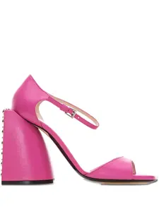 Босоножки на каблуке с украшением Nº21, розовый