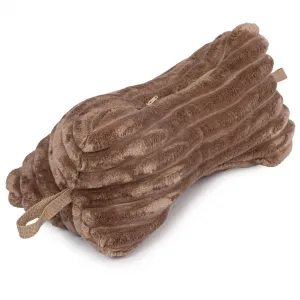 Подушка для чтения H&F "Косточка" 37 x 17 см | Подушка для шеи и головы для дивана, кровати и путешествий | Моющаяся, коричневая искусственная замша Home-&-Fashion