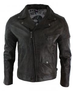 Винтажная кожаная байкерская куртка TruClothing, цвет zulu brown