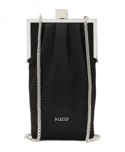 Вечерняя черная тканевая сумочка Kazar, черный