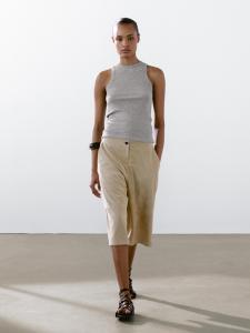 Топ из 100% хлопка с завязками на шее Massimo Dutti, темно-серый